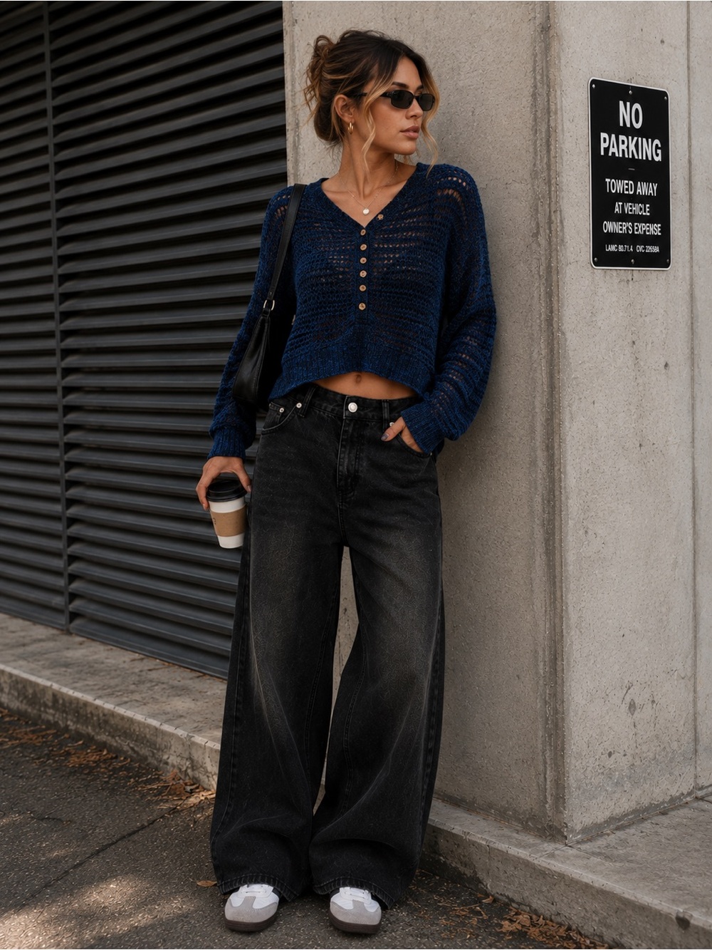 REALTakai XL Black Washed Wide Straight Leg Jeans Unisex Streetwear